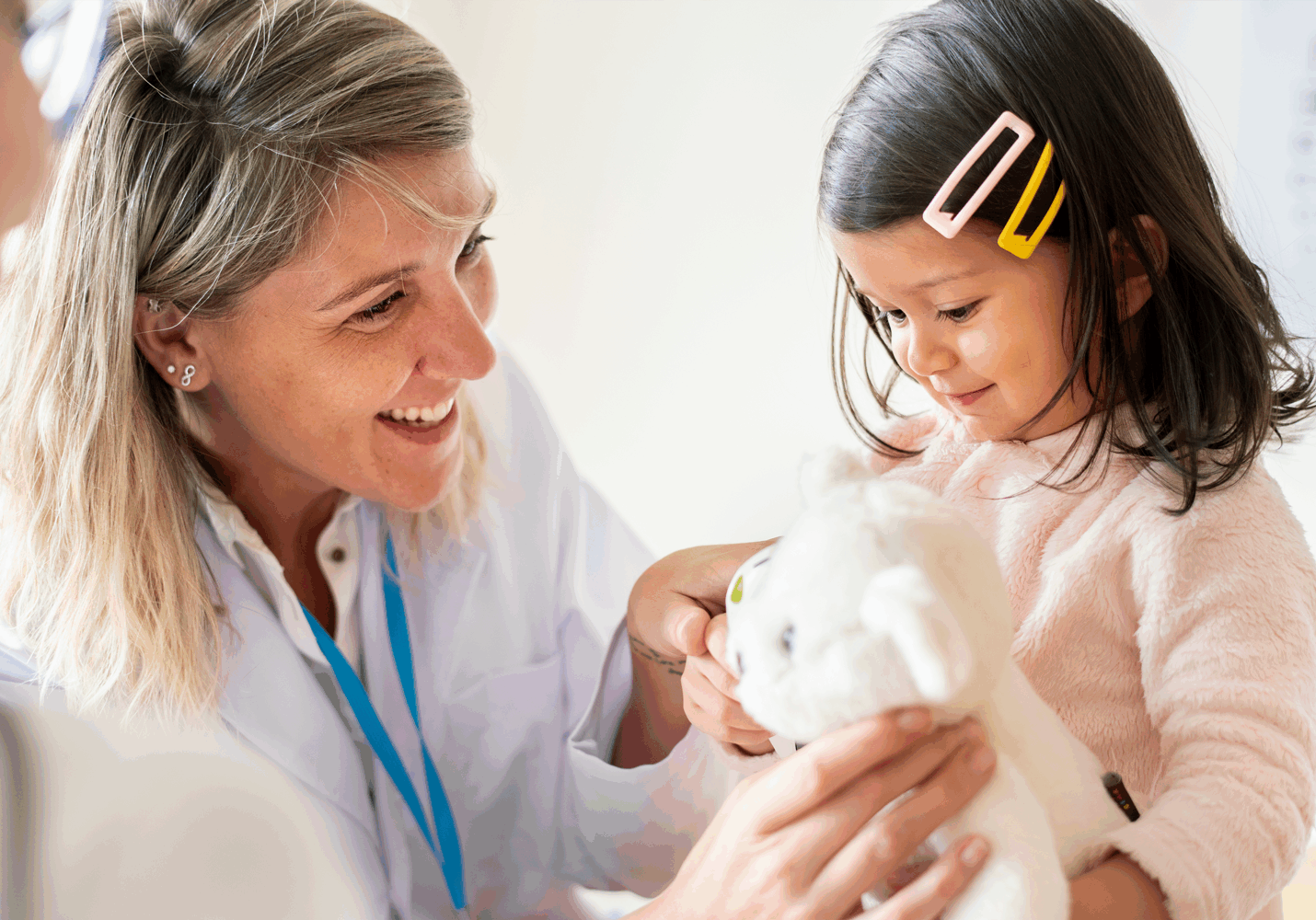 Doctor examining a child